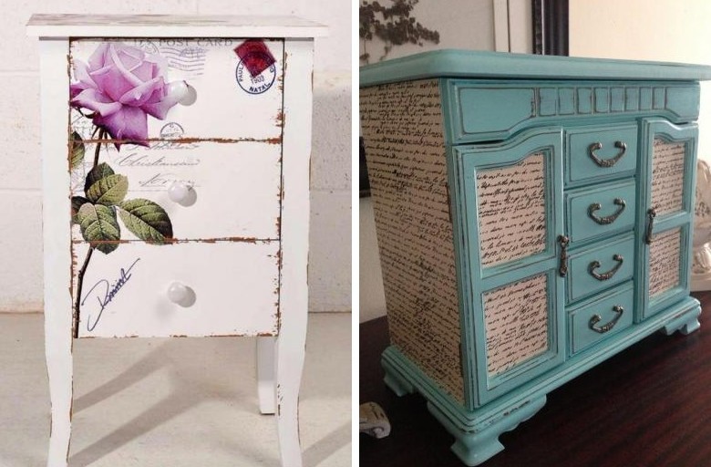 Decoupage furniture - beautiful photos and ideas