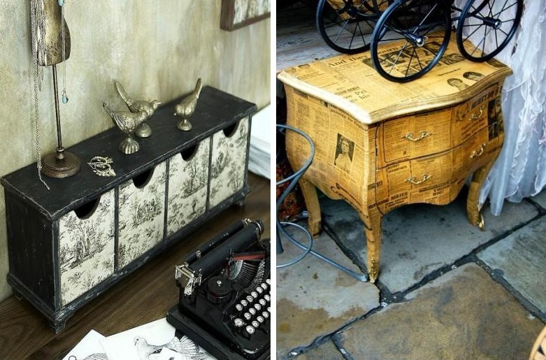 Decoupage furniture - beautiful photos and ideas