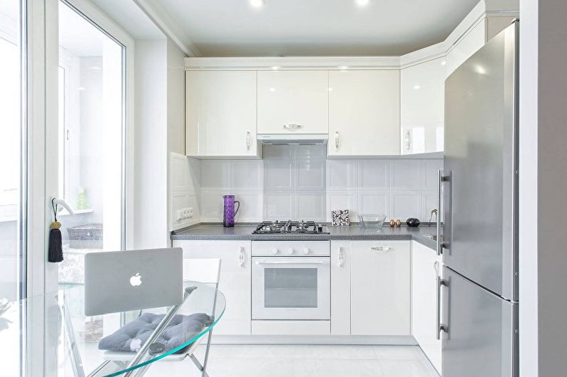 Cuisine blanche dans un style moderne - Design d'intérieur