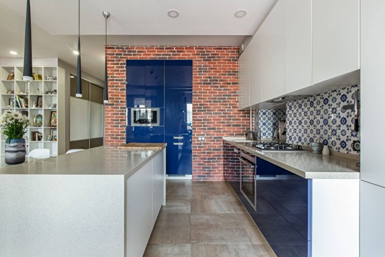 Cozinha de design de interiores em estilo moderno - foto