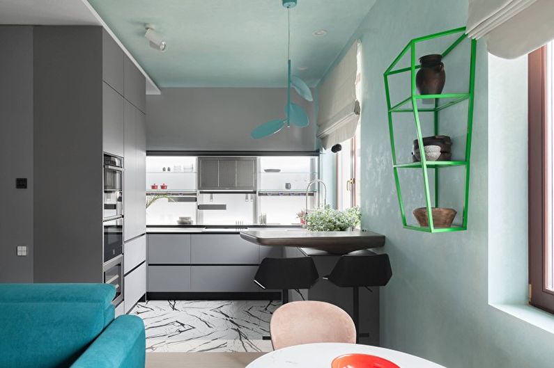 Cozinha de design de interiores em estilo moderno - foto