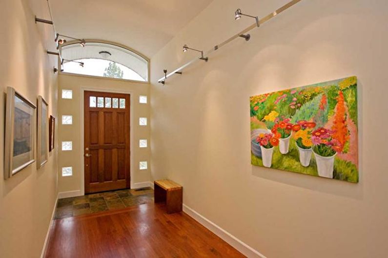 Glass blocks in the hallway interior - photo