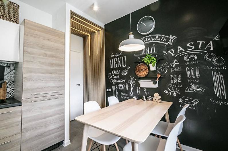 Cozinha estilo escandinavo preto e branco - design de interiores