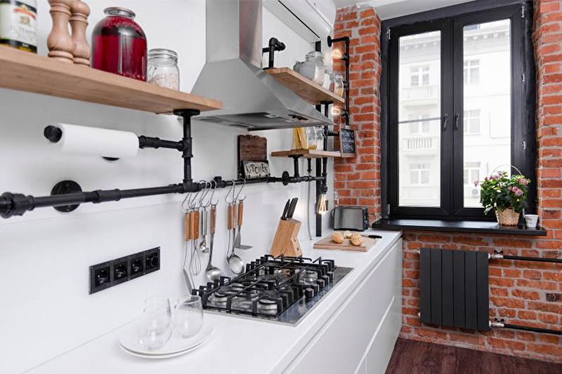 Diseño de cocina en blanco y negro - Decoración de pared