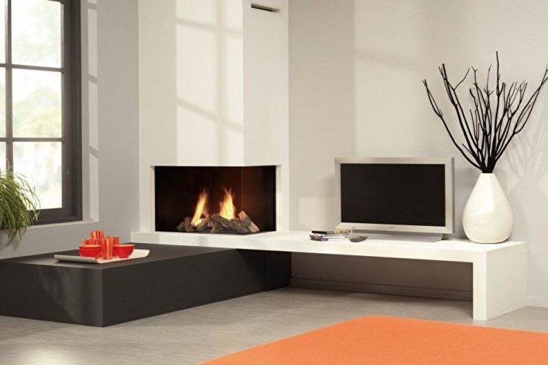 Electric fireplace in the living room