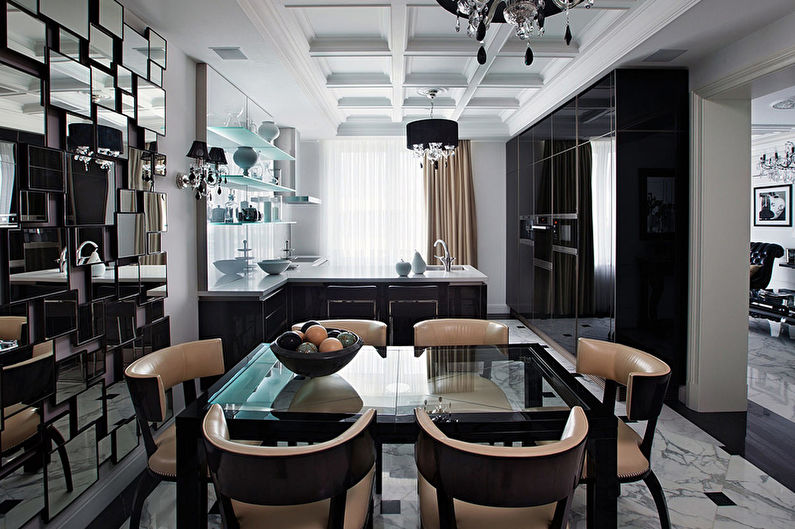 Black Art Deco Kitchen - İç Tasarım