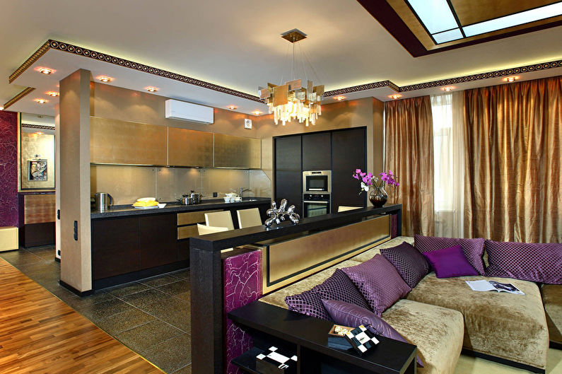 Purple Art Deco Kitchen - Thiết kế nội thất