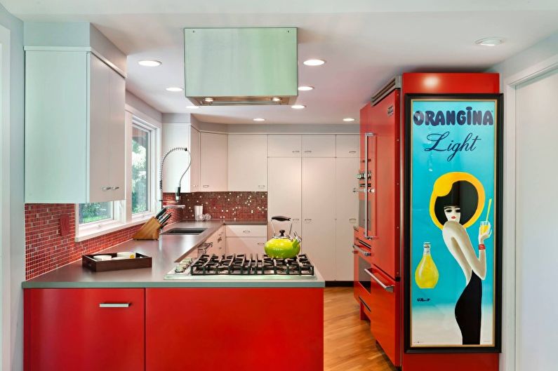 Cuisine rouge dans un style moderne - Design d'intérieur