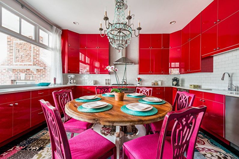 Red Kitchen Design - Plafondafwerking