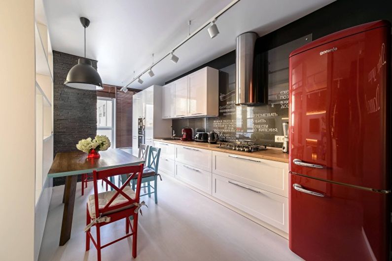 Design d'intérieur de cuisine en rouge - photo