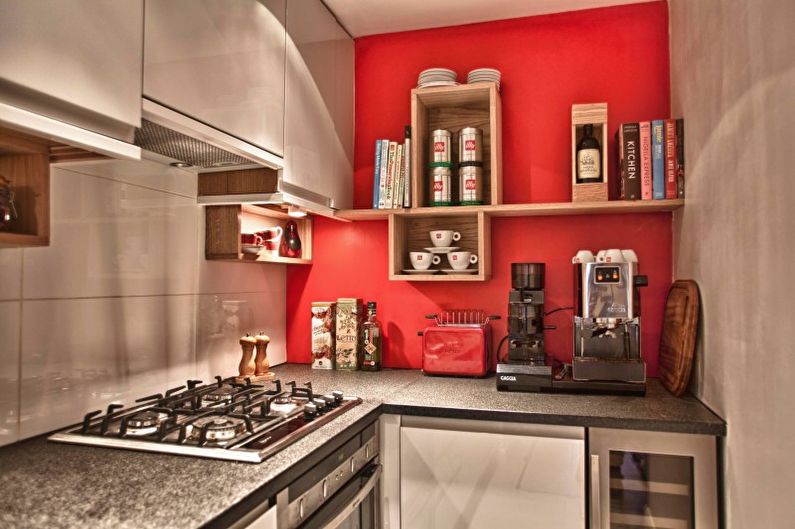 Interior design della cucina nel rosso - foto