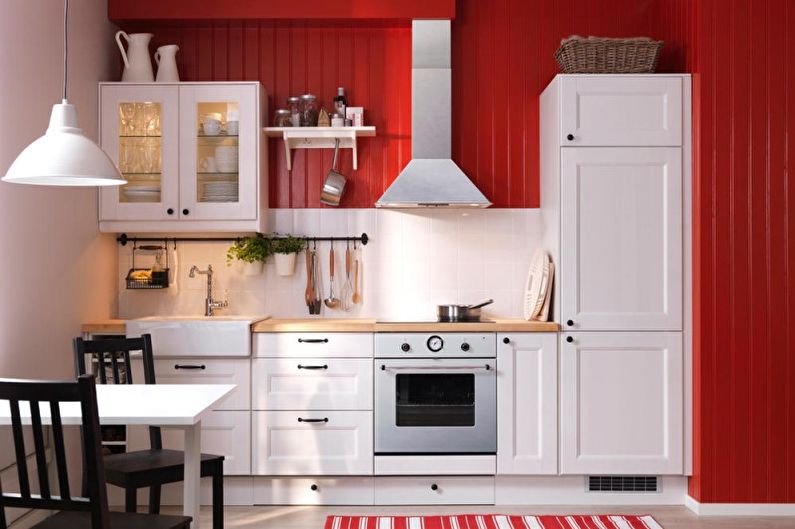 Design d'intérieur de cuisine en rouge - photo