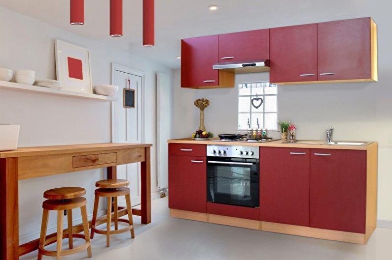 Interior design della cucina nel rosso - foto