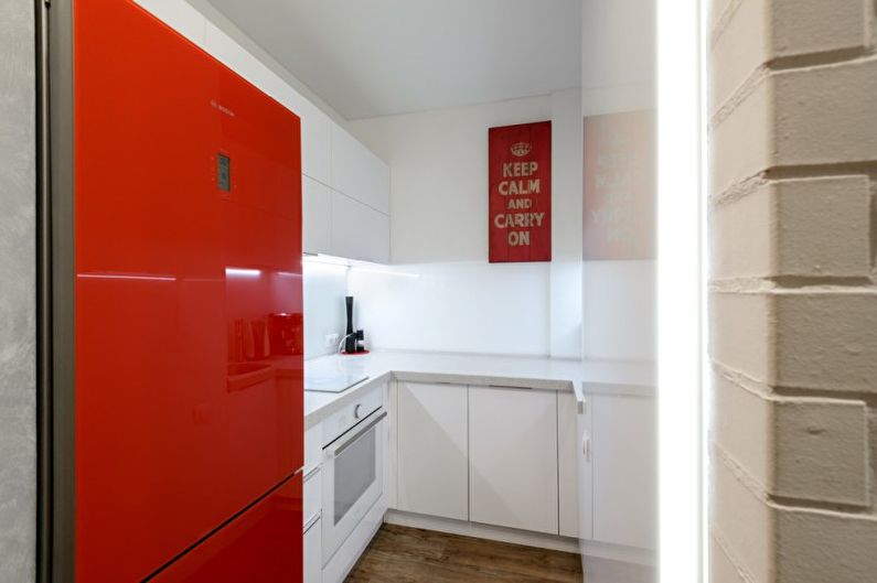 Design de interiores de cozinha em vermelho - foto