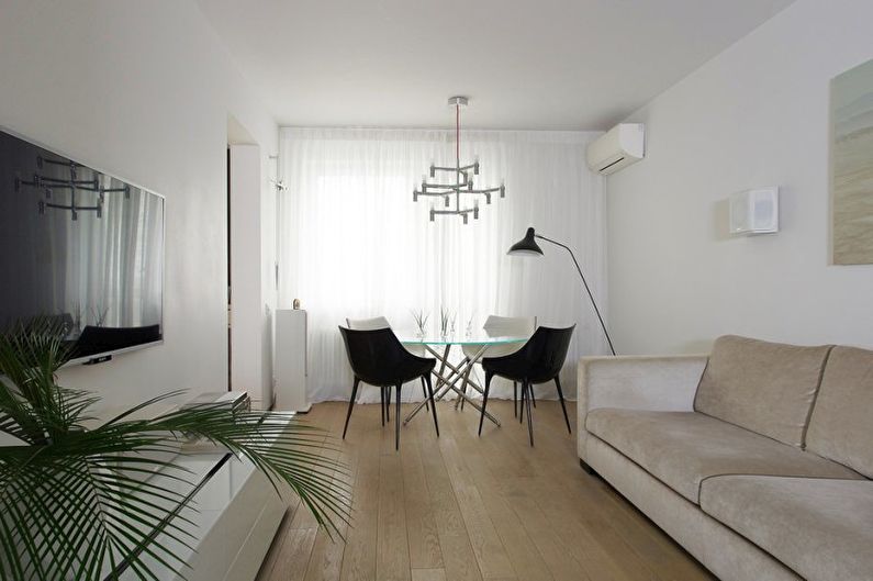 Interior design apartment in the style of minimalism - photo