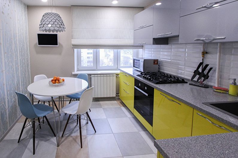 Yellow kitchen in a modern style - Interior Design