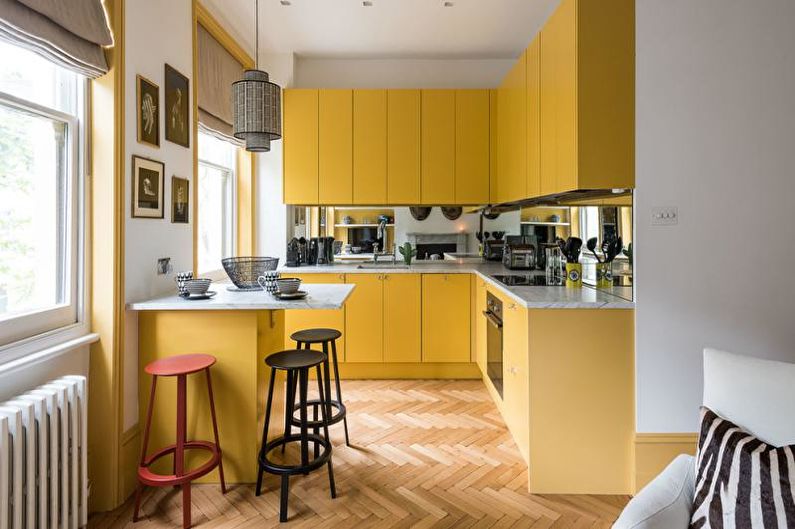 Scandinavian-style yellow kitchen - Interior Design