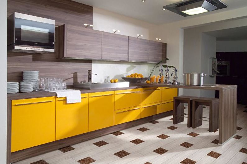 Yellow Kitchen Design - Floor Finish