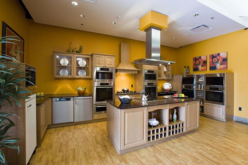 Yellow Kitchen Design - Ceiling Finish