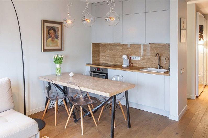 O design de interiores da cozinha é de 8 m². - Foto