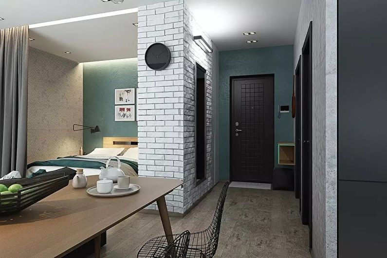 Stylish design of a studio apartment of 40 sq.m.