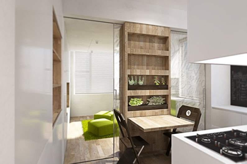 Apartamento de um quarto transformador de 40 m2. - Design de interiores