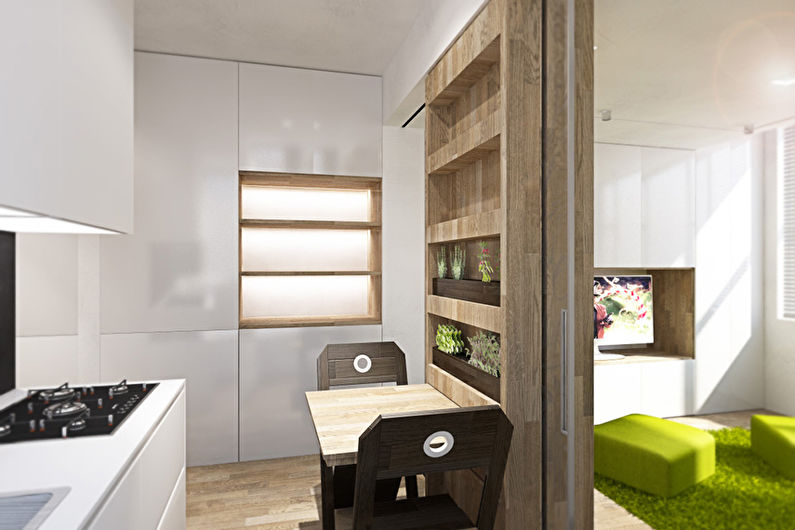 Apartamento de um quarto transformador de 40 m2. - Design de interiores