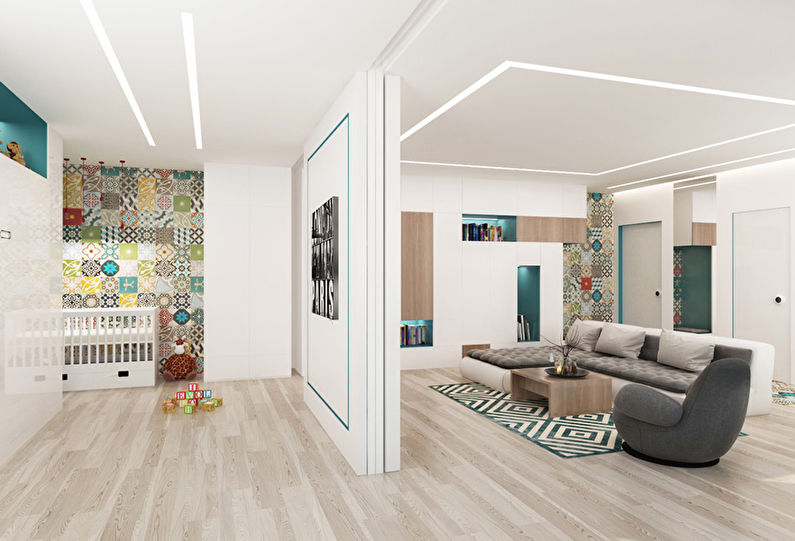 Patchwork Room: Pang-apartment para sa isang Young Family - larawan 4