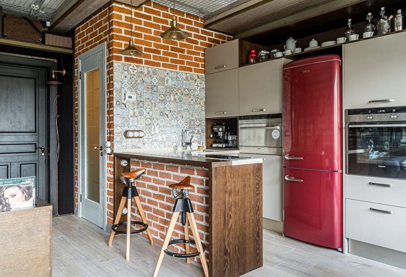 Diseño interior de una pequeña cocina - foto