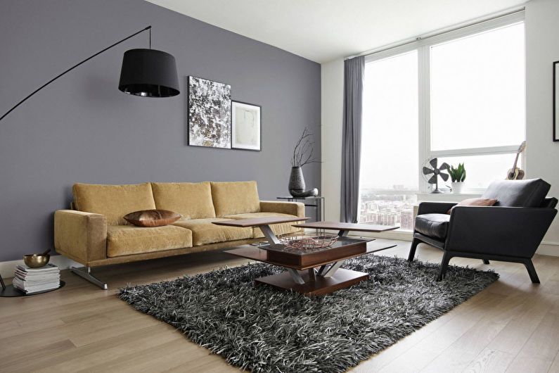 Wohnzimmer Design 20 qm in grau