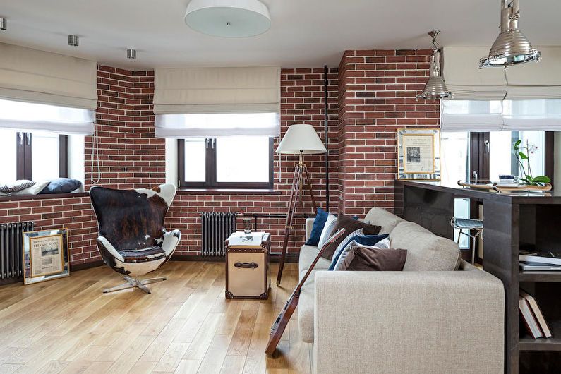 Design of a studio apartment in a loft style