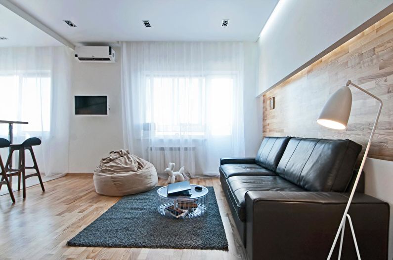 Design de apartament cu o cameră pentru o familie tânără