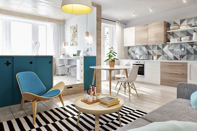 Studio apartment design - paleta de colores