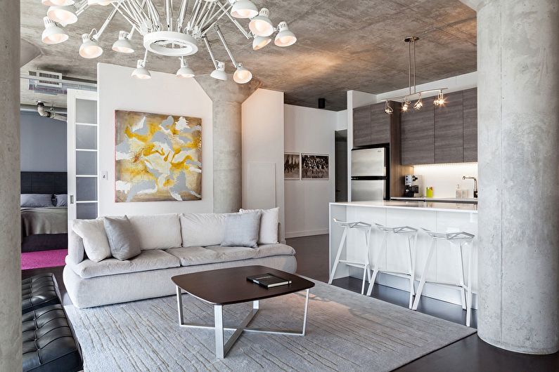 Design de interiores de um apartamento estúdio - foto