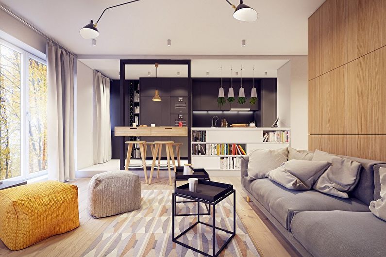 Design de interiores de um apartamento estúdio - foto