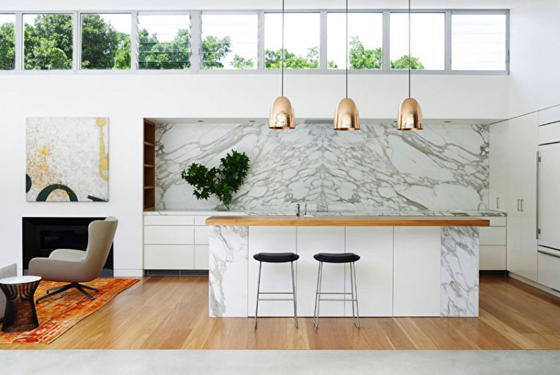 Wall decoration in the kitchen - Marble