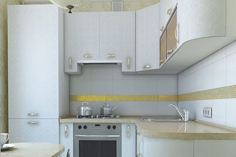 Projeto da cozinha 6 m². em estilo moderno