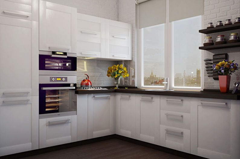 Design de interiores da cozinha 6 m² - Foto