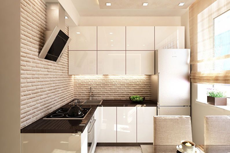 Design de interiores da cozinha 6 m² - Foto