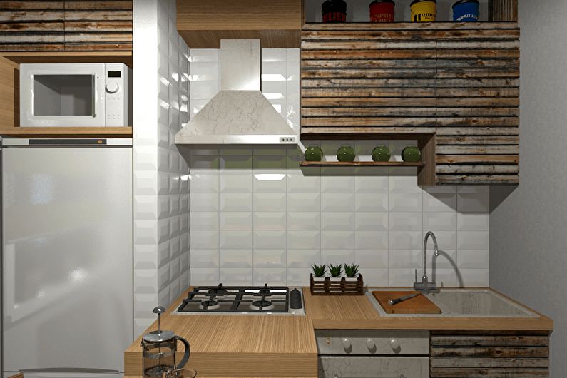 Diseño de interiores de cocina 6 m2. - Foto