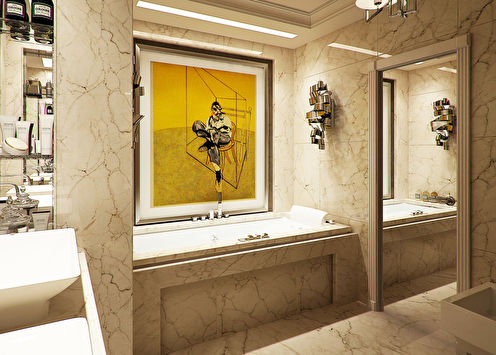 Bathroom in the apartment on Yalta street