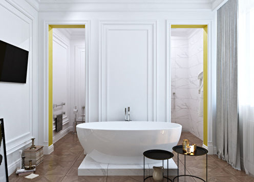 Yellow Stripe Bathroom