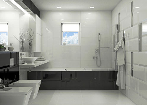 Harmony of Contrast: Bathroom 10 m2