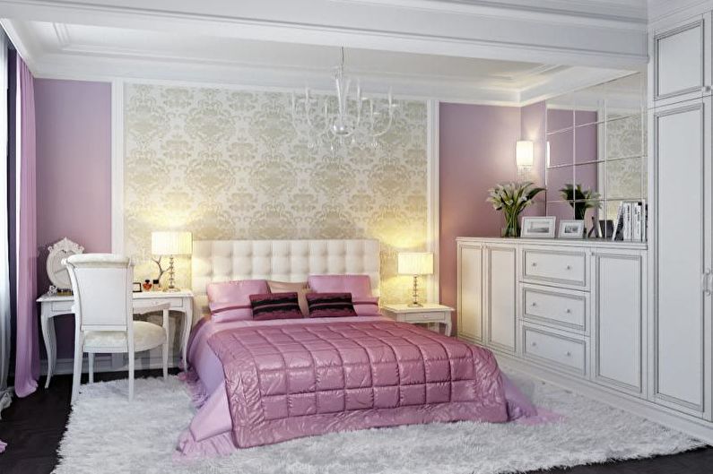 Combination of wallpaper in the bedroom - photo