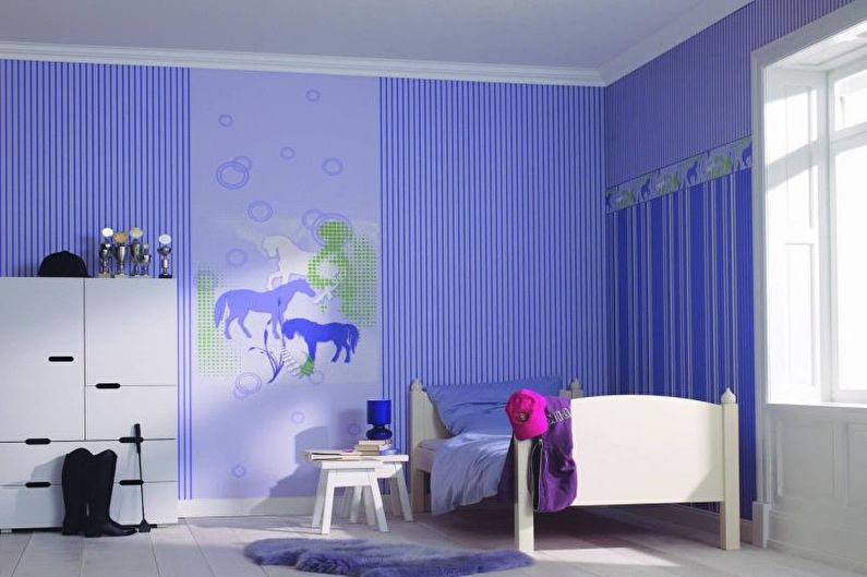 Combination of wallpapers in the children's room - photo