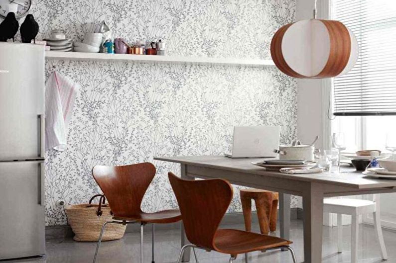 Non-woven wallpaper for the kitchen - photo