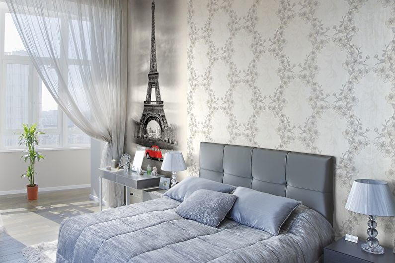 Non-woven wallpaper for the bedroom - photo