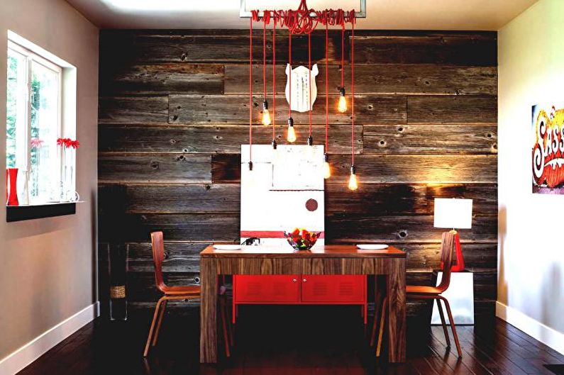 Red color - Laminate on the wall