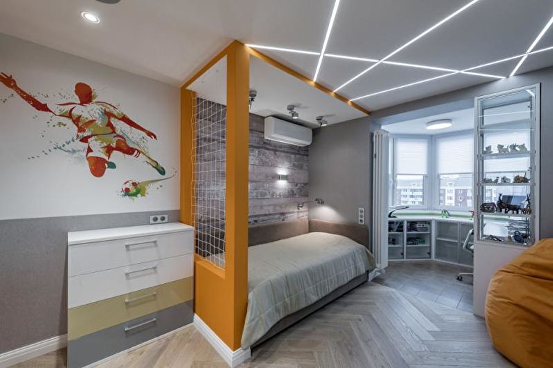 Stratifié sur le mur à l'intérieur d'une chambre d'enfant - photo