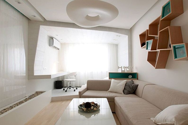 Minimalism white living - ออกแบบภายใน